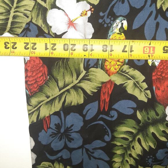 Hawaii Hawaiian Shirt Mens Size L Floral Parrot Made In Hawaii Button Up Aloha - Picture 7 of 8